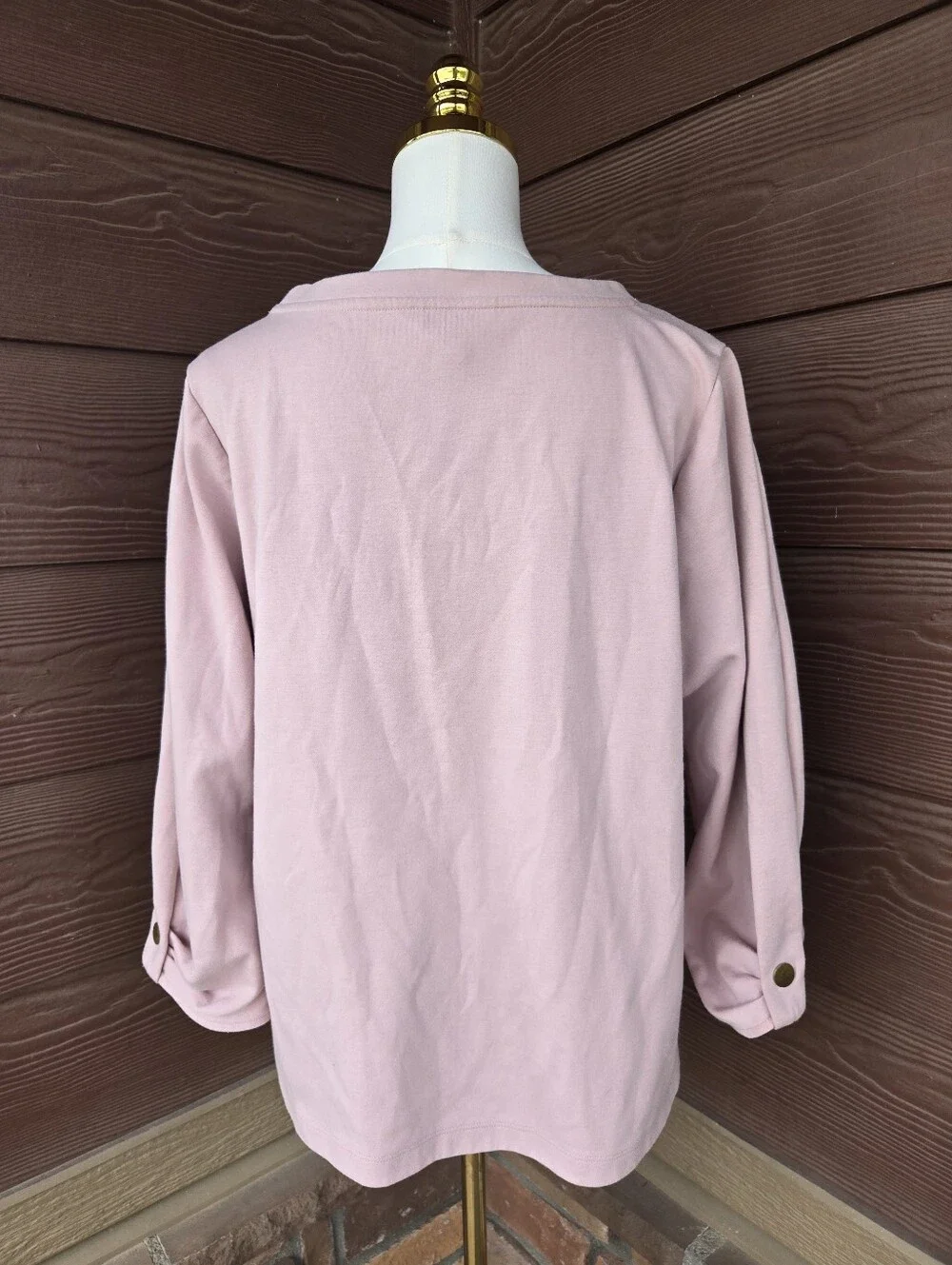 Liz Claiborne Blush Pink 3/4 Sleeve Crewneck Women’s Large